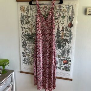 Vintage Lily of France Nightgown Floral Sleeveless Maxi Slip Medium